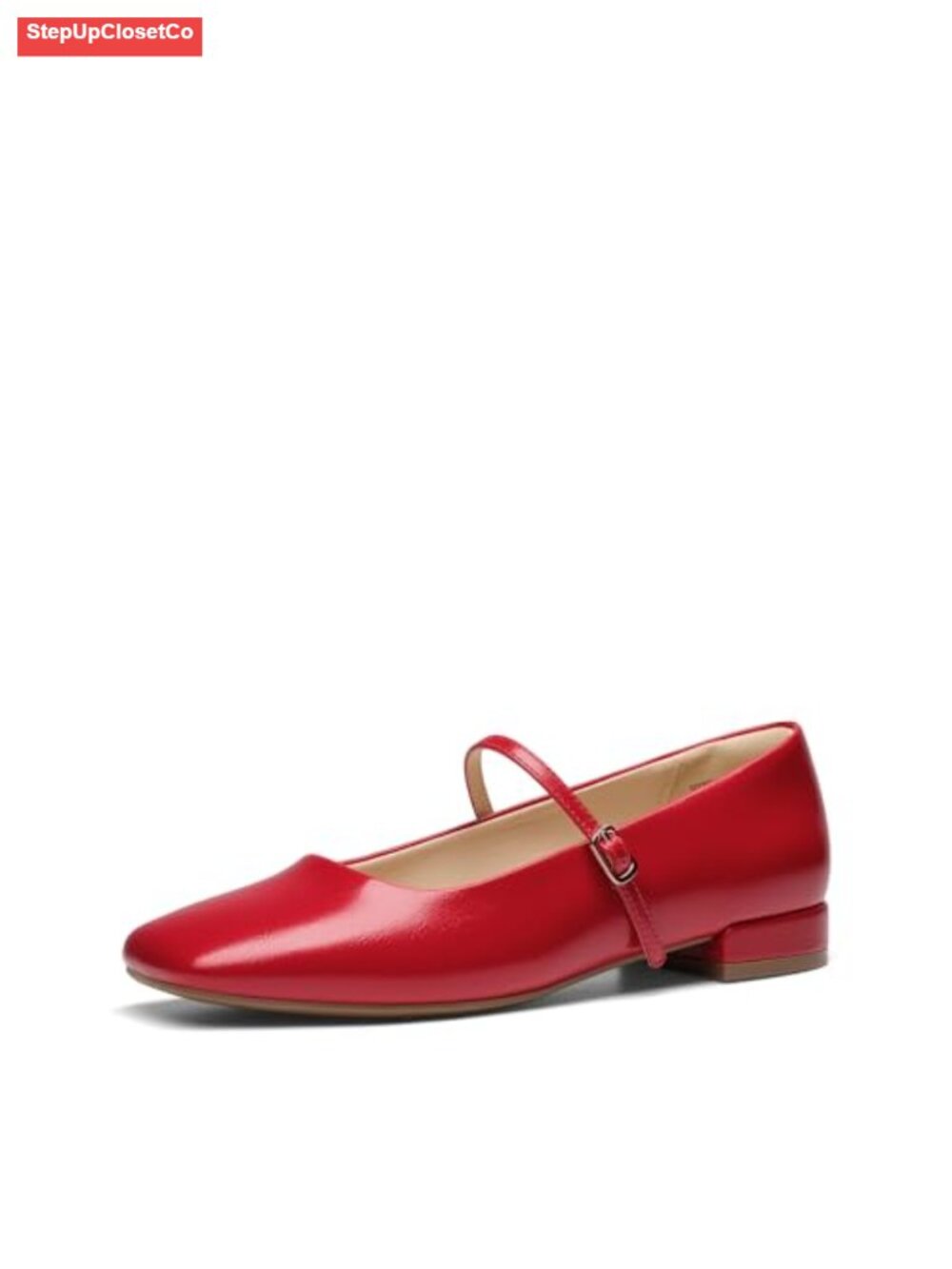 Women Square Toe Mary Jane Ballet Flats Adjustable Strap